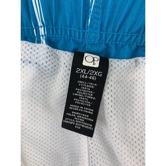 Lot of 2 Swim Trunks OP Ocean Pacific Blue Plaid Dolfin Red Drawstring Mens XXL - Picture 14 of 16